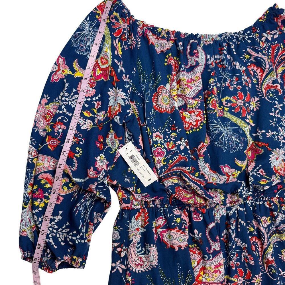 Bisou NEW Michelle Bohbot Paisley Maxi Dress Women 16 Off the Shoulders $86 - Picture 14 of 16